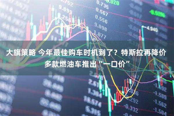 大旗策略 今年最佳购车时机到了？特斯拉再降价 多款燃油车推出“一口价”