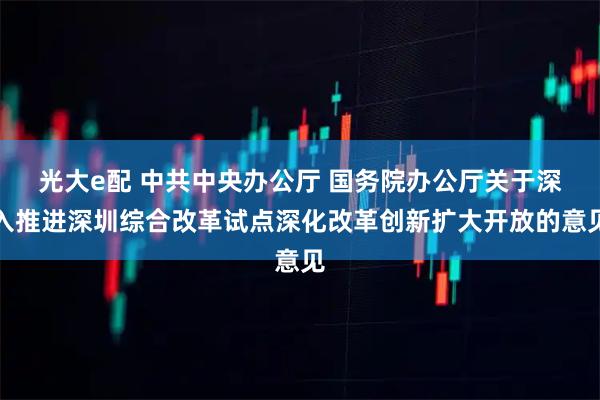 光大e配 中共中央办公厅 国务院办公厅关于深入推进深圳综合改革试点深化改革创新扩大开放的意见